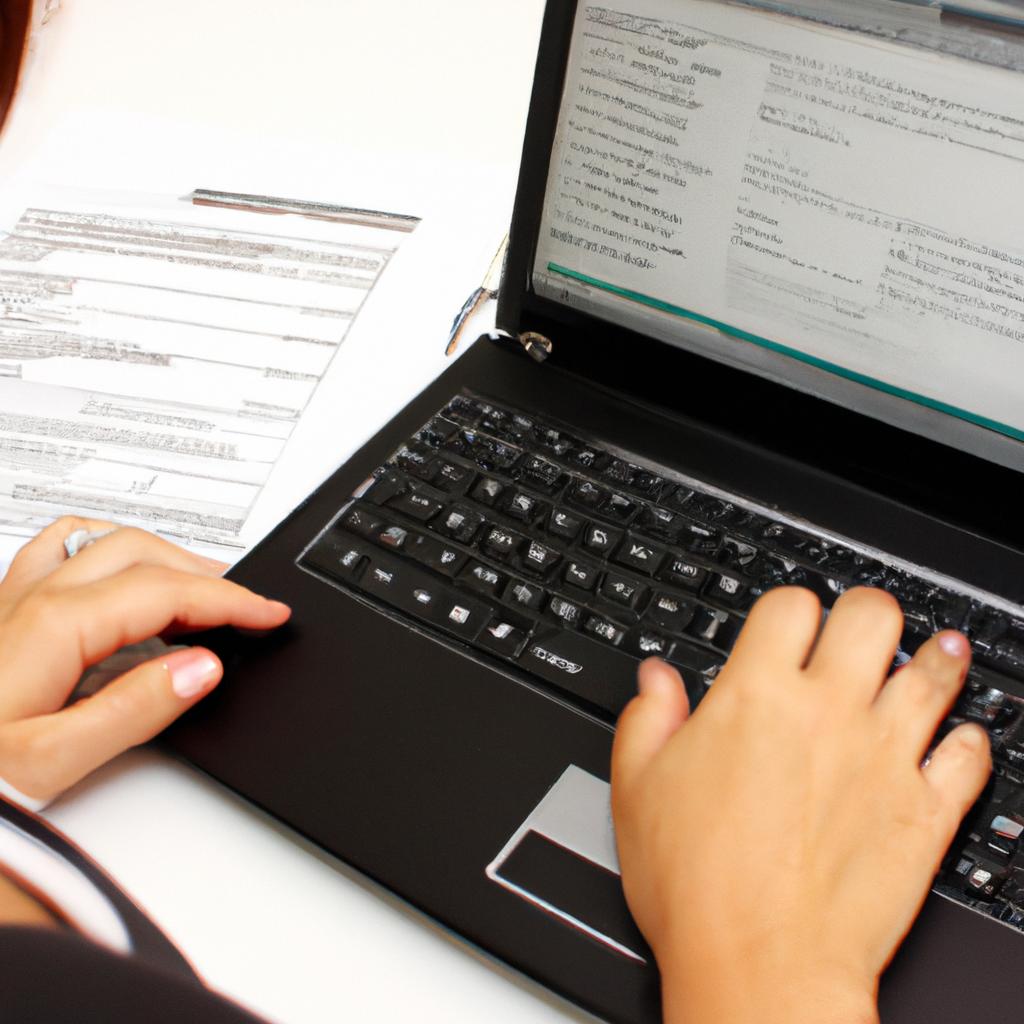 Person reviewing financial documents online